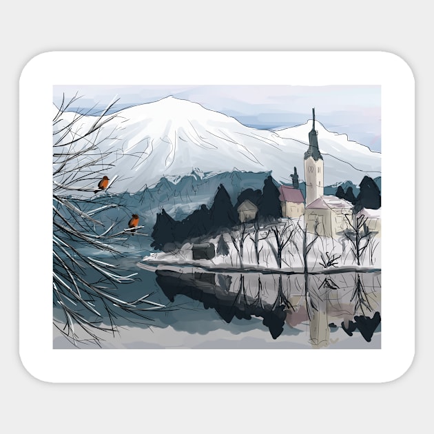 Beautiful winter Sticker by AleksanderMoskalev